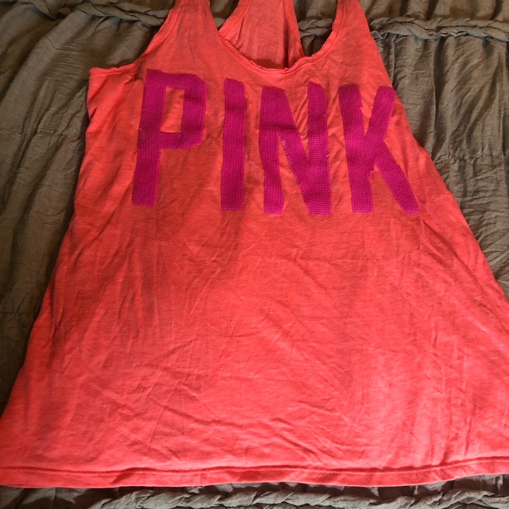 PINK razor back tank top